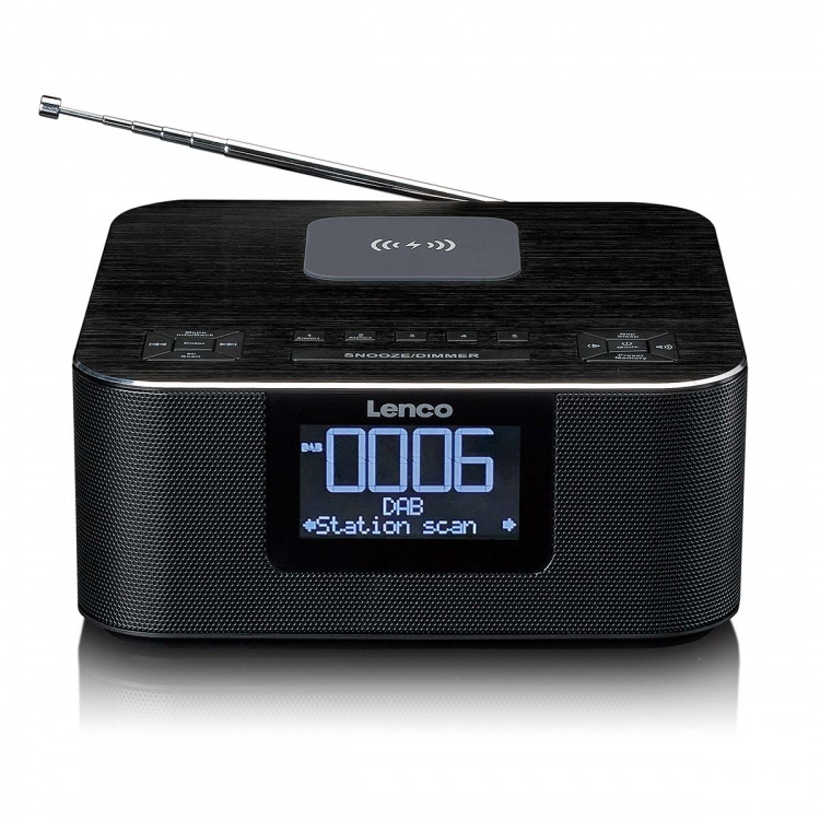 Lenco Stereoklockradio med DAB+ FM Bluetooth® trådlös laddning Lenco Stereoklockradio med DAB+ FM Bluetooth® trådlös laddning