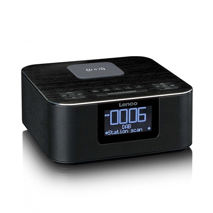 Lenco Stereoklockradio med DAB+ FM Bluetooth® trådlös laddning Lenco Stereoklockradio med DAB+ FM Bluetooth® trådlös laddning