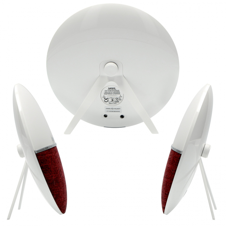 Lenco FM väckarklocka radio - väckningslampa med Bluetooth® Röd Lenco FM väckarklocka radio - väckningslampa med Bluetooth® Röd