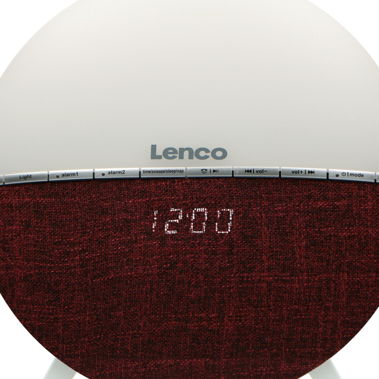 Lenco FM väckarklocka radio - väckningslampa med Bluetooth® Röd Lenco FM väckarklocka radio - väckningslampa med Bluetooth® Röd