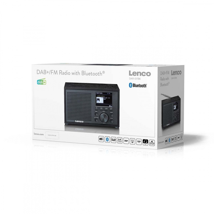 Lenco Mono DAB+ FM-radio med Bluetooth® Svart