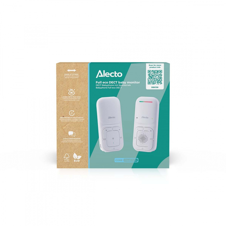 Alecto Modern Full Eco audio babyvakt med kristallklar DECT-ljudkvalitet och lång standbytid Vit Alecto Modern Full Eco audio babyvakt med kristallklar DECT-ljudkvalitet och lång standbytid Vit