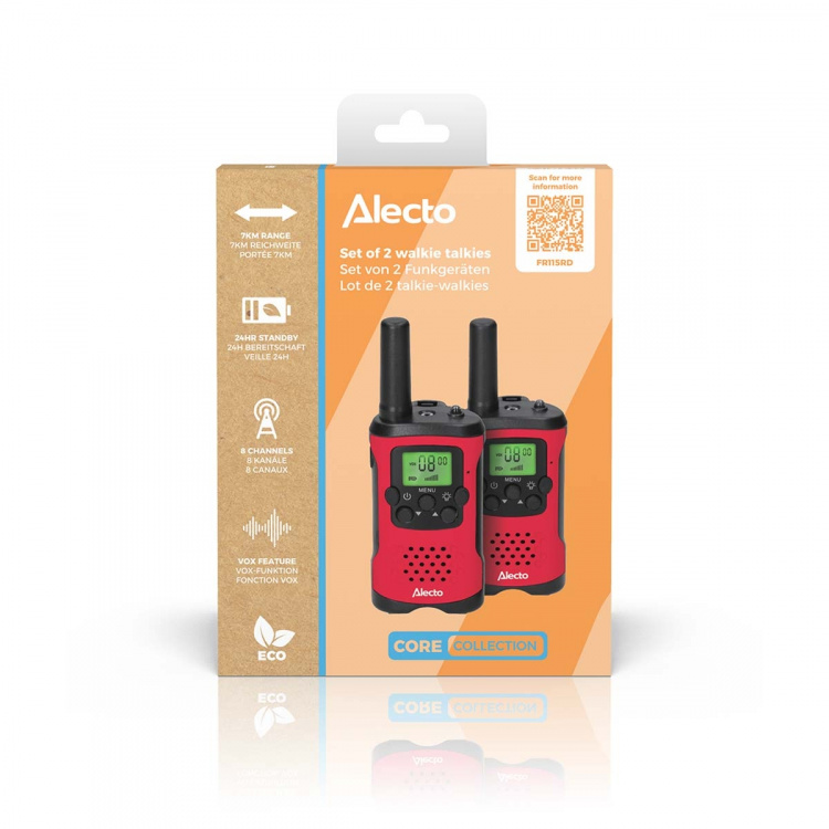 Alecto Set med 2 walkie talkiesmed räckvidd upp till 7 kilometer Röd / Svart Alecto Set med 2 walkie talkiesmed räckvidd upp till 7 kilometer Röd / Svart