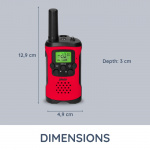 Alecto Set med 2 walkie talkiesmed räckvidd upp till 7 kilometer Röd / Svart Alecto Set med 2 walkie talkiesmed räckvidd upp till 7 kilometer Röd / Svart