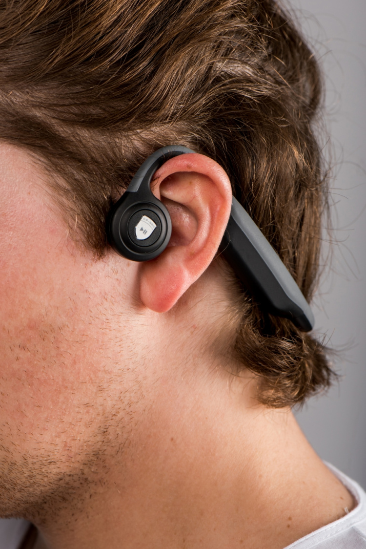 Lenco Bone Conduction Bluetooth-hörlurar Svart