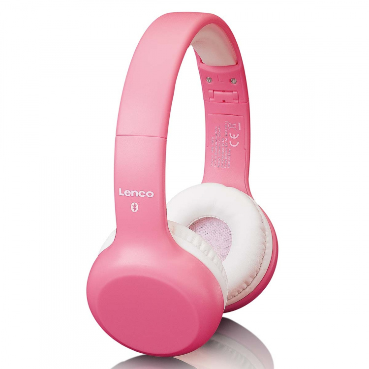 Lenco Vikbara Bluetooth®-hörlurar för barn Rosa