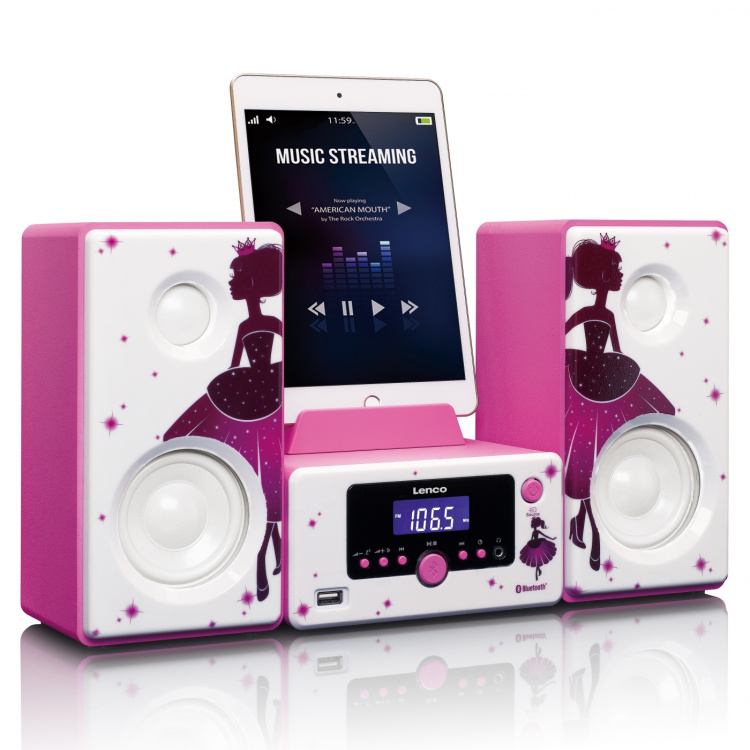 Lenco Micro set väckarklocka Bluetooth® FM-radio USB aux-in Princess Lenco Micro set väckarklocka Bluetooth® FM-radio USB aux-in Princess