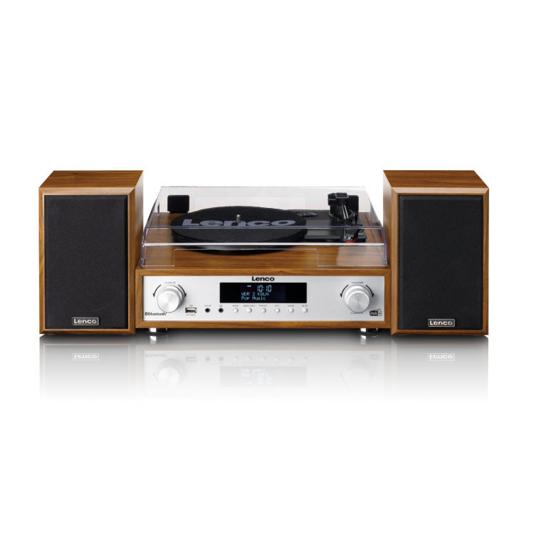 Lenco HiFi Stereoanläggning med skivspelare, DAB+/FM-radio och Bluetooth® Wood Lenco HiFi Stereoanläggning med skivspelare, DAB+/FM-radio och Bluetooth® Wood