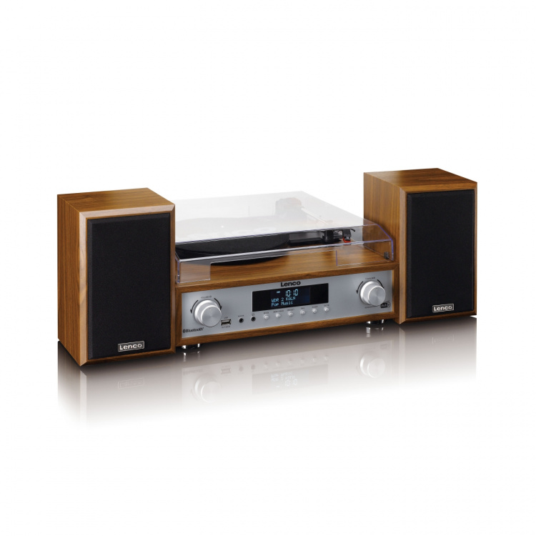 Lenco HiFi Stereoanläggning med skivspelare, DAB+/FM-radio och Bluetooth® Wood Lenco HiFi Stereoanläggning med skivspelare, DAB+/FM-radio och Bluetooth® Wood
