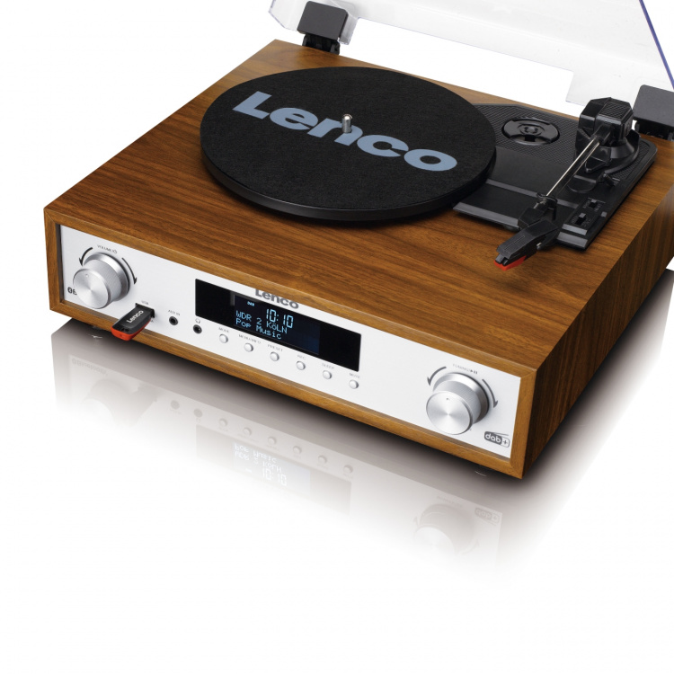 Lenco HiFi Stereoanläggning med skivspelare, DAB+/FM-radio och Bluetooth® Wood Lenco HiFi Stereoanläggning med skivspelare, DAB+/FM-radio och Bluetooth® Wood