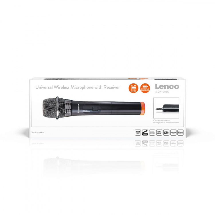 Lenco Trådlös mikrofon med 6,3 mm batteridriven mottagare