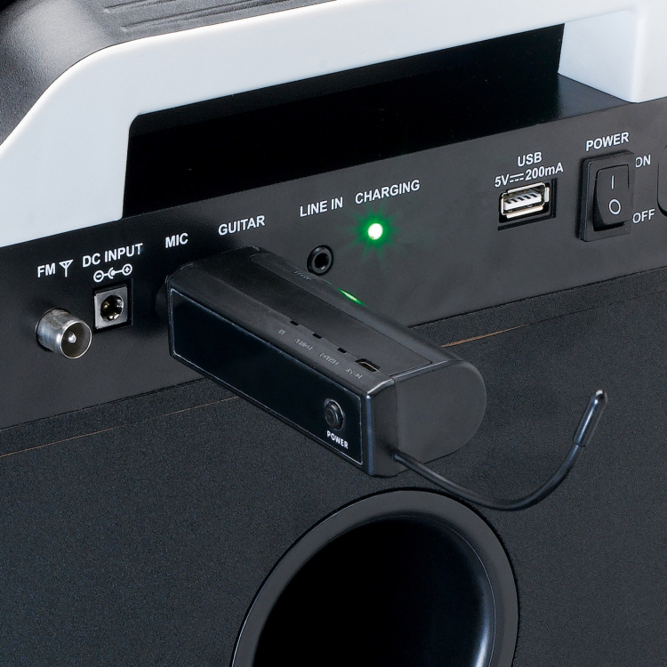 Lenco Set med 2 trådlösa mikrofoner med bärbar batteridriven mottagare