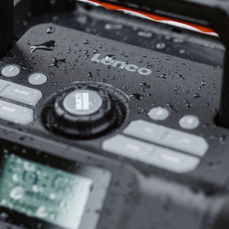 Lenco Kraftfull bärbar DAB+/FM-radio för utomhusbruk med Bluetooth® IPX5-vattentät Grå Lenco Kraftfull bärbar DAB+/FM-radio för utomhusbruk med Bluetooth® IPX5-vattentät Grå