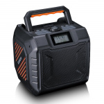 Lenco Kraftfull bärbar DAB+/FM-radio för utomhusbruk med Bluetooth® IPX5-vattentät Grå Lenco Kraftfull bärbar DAB+/FM-radio för utomhusbruk med Bluetooth® IPX5-vattentät Grå