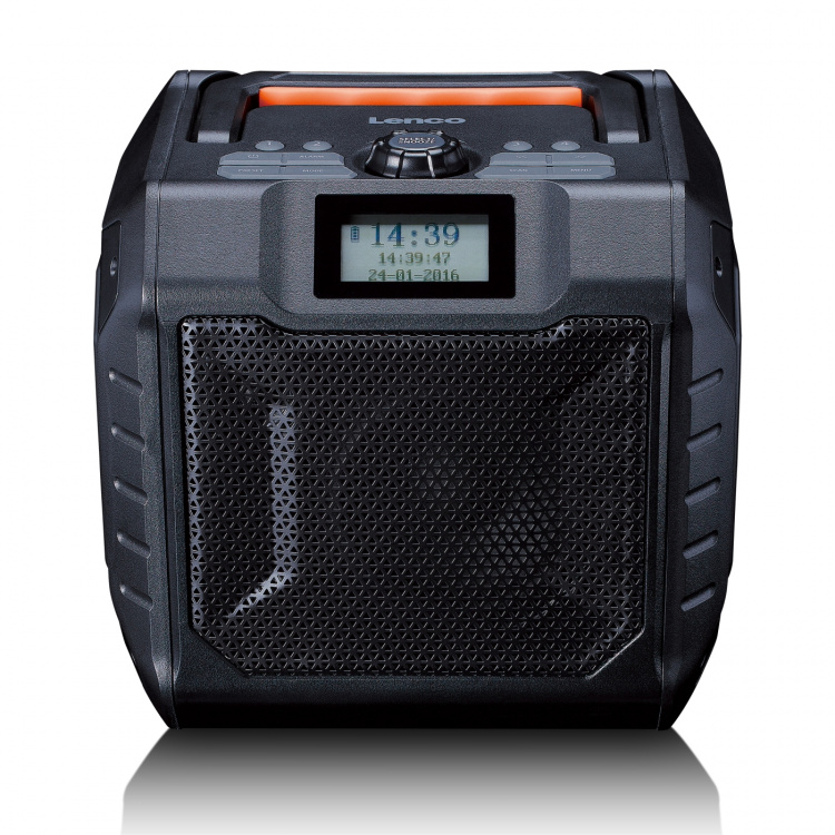 Lenco Kraftfull bärbar DAB+/FM-radio för utomhusbruk med Bluetooth® IPX5-vattentät Grå Lenco Kraftfull bärbar DAB+/FM-radio för utomhusbruk med Bluetooth® IPX5-vattentät Grå
