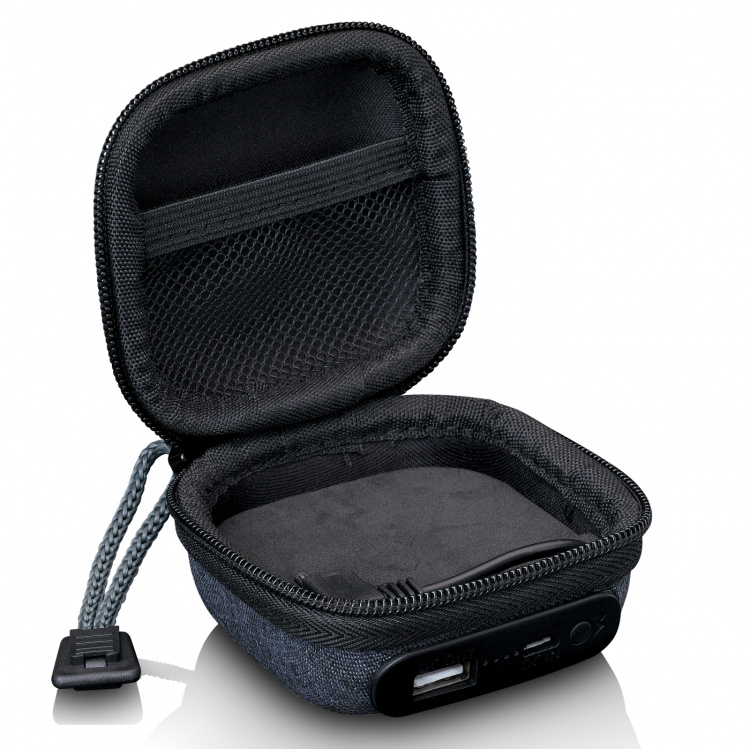 Lenco Fodral med inbyggd powerbank Grå