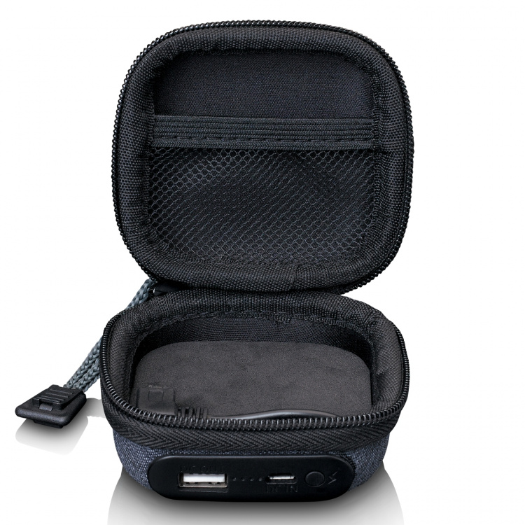 Lenco Fodral med inbyggd powerbank Grå