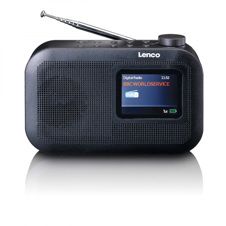 Lenco Bärbar DAB+/FM-radio med Bluetooth® färgdisplay batteri Svart Lenco Bärbar DAB+/FM-radio med Bluetooth® färgdisplay batteri Svart
