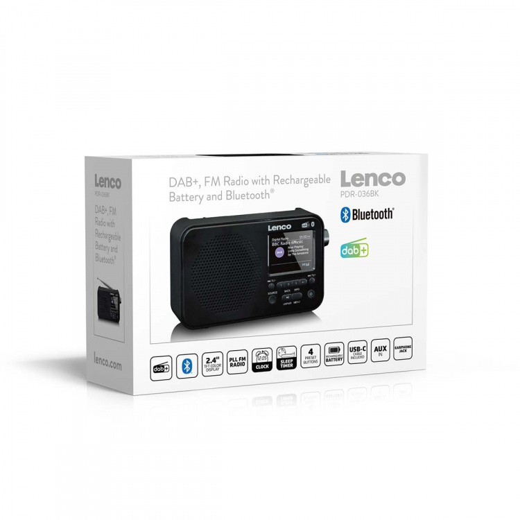Lenco Bärbar DAB+ FM-radio med Bluetooth® 2,4
