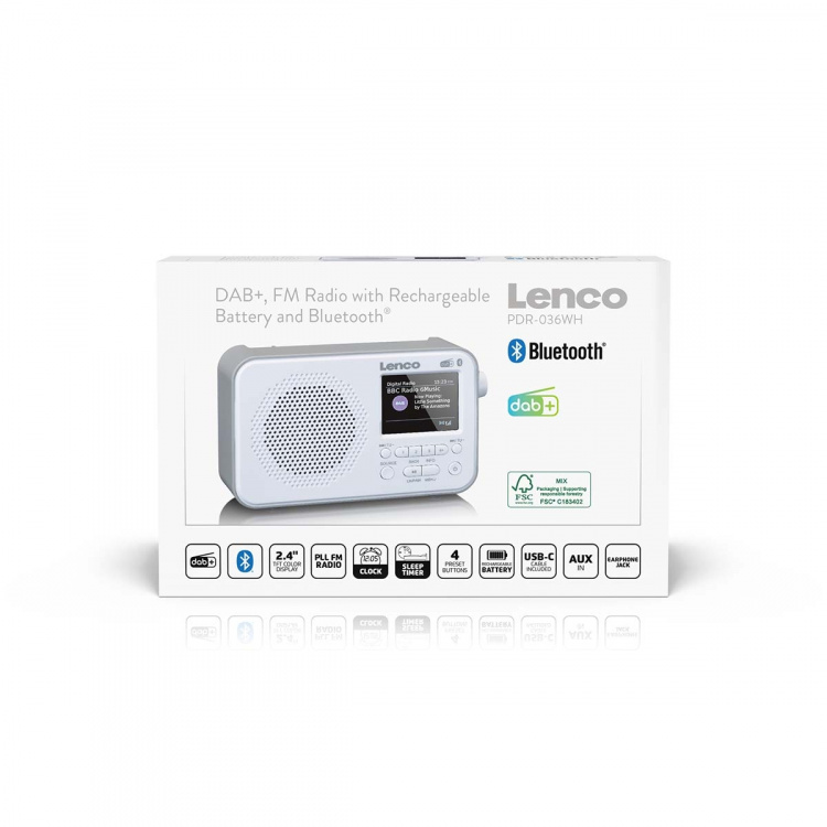 Lenco Bärbar DAB+ FM-radio med Bluetooth® 2,4