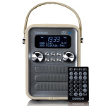 Lenco Bärbar DAB+ FM-radio med Bluetooth® och AUX-ingång, uppladdningsbart batteri Taupe Lenco Bärbar DAB+ FM-radio med Bluetooth® och AUX-ingång, uppladdningsbart batteri Taupe