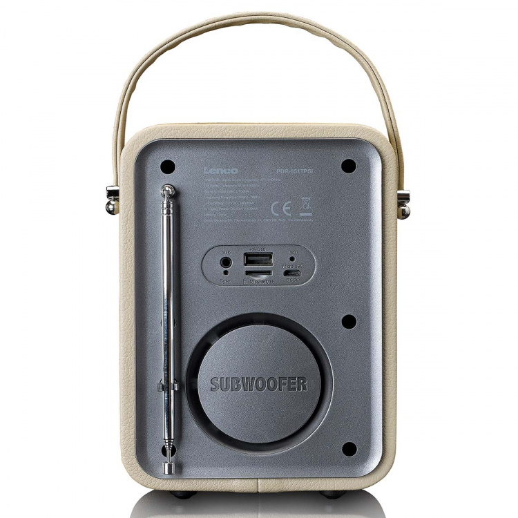 Lenco Bärbar DAB+ FM-radio med Bluetooth® och AUX-ingång, uppladdningsbart batteri Taupe Lenco Bärbar DAB+ FM-radio med Bluetooth® och AUX-ingång, uppladdningsbart batteri Taupe
