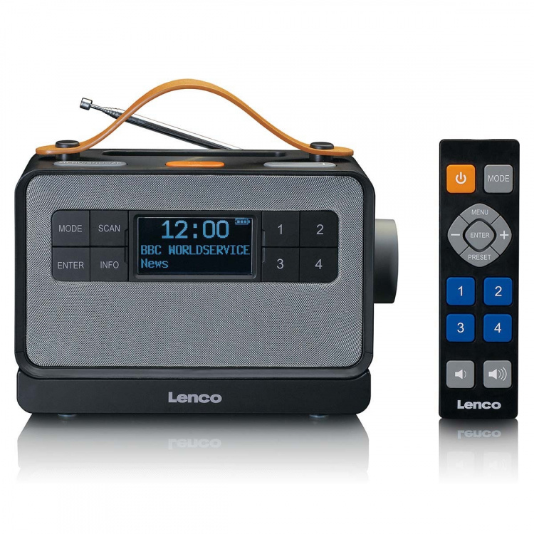 Lenco Bärbar FM/DAB+ radio med stora knappar och 