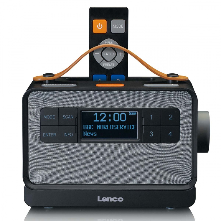 Lenco Bärbar FM/DAB+ radio med stora knappar och 