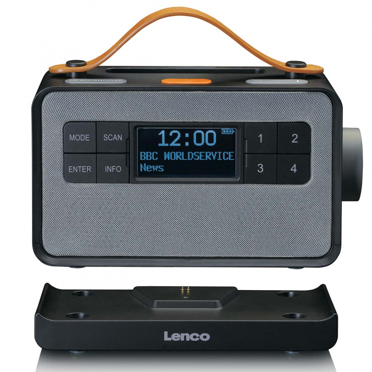 Lenco Bärbar FM/DAB+ radio med stora knappar och 