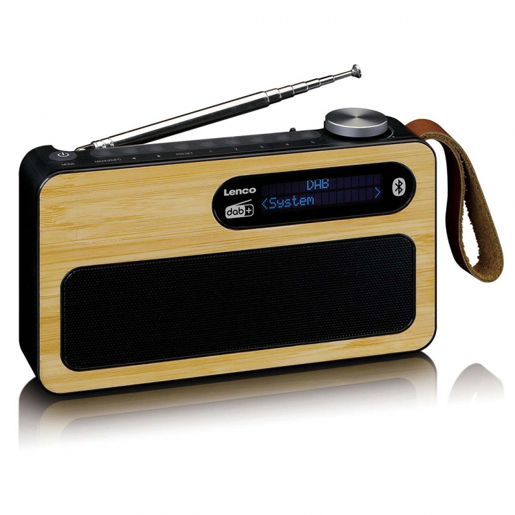 Lenco Bärbar DAB+/ FM-radio med Bluetooth® Bamboo Black Lenco Bärbar DAB+/ FM-radio med Bluetooth® Bamboo Black