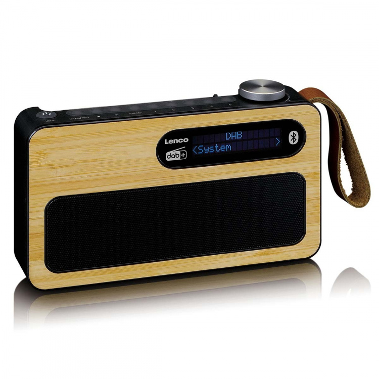 Lenco Bärbar DAB+/ FM-radio med Bluetooth® Bamboo Black Lenco Bärbar DAB+/ FM-radio med Bluetooth® Bamboo Black