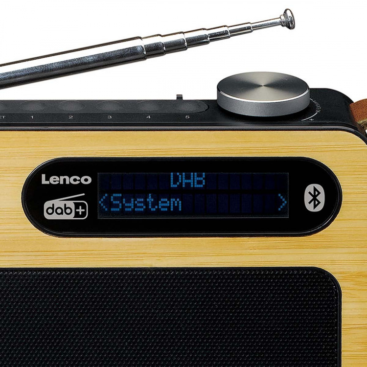 Lenco Bärbar DAB+/ FM-radio med Bluetooth® Bamboo Black Lenco Bärbar DAB+/ FM-radio med Bluetooth® Bamboo Black