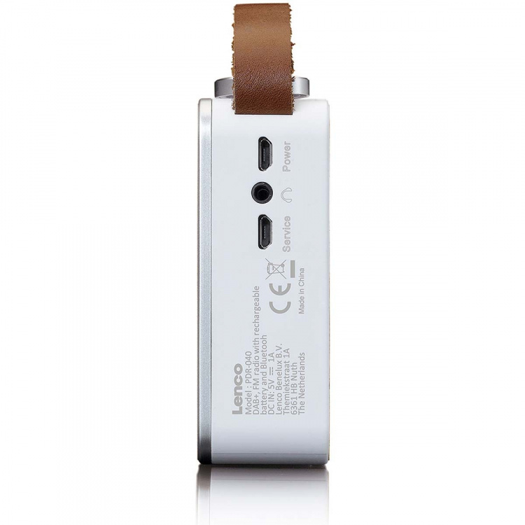 Lenco Bärbar DAB+/ FM-radio med Bluetooth® Bamboo White Lenco Bärbar DAB+/ FM-radio med Bluetooth® Bamboo White