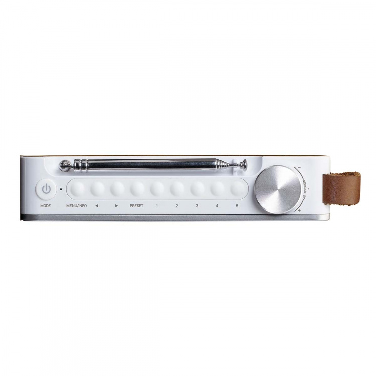 Lenco Bärbar DAB+/ FM-radio med Bluetooth® Bamboo White Lenco Bärbar DAB+/ FM-radio med Bluetooth® Bamboo White