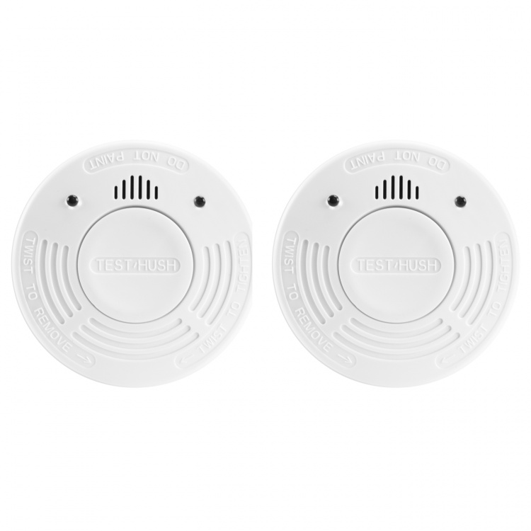 Alecto Rökdetektor med 10 års drifttid för batteri och sensor 2-pack Vit