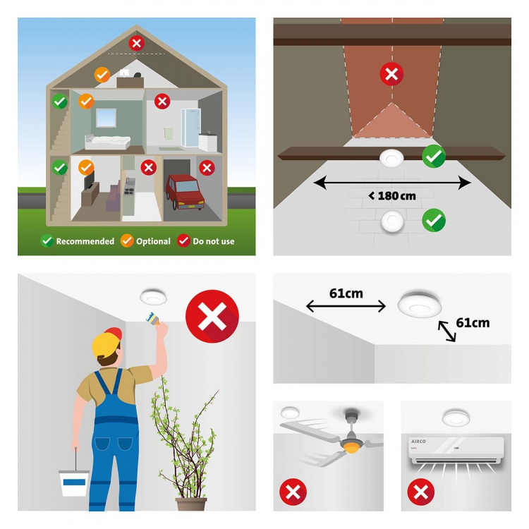 Alecto Design brandvarnare med 10 års batteri Vit Alecto Design brandvarnare med 10 års batteri Vit