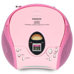 Lenco Bärbar FM-radio med CD Pink