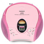 Lenco Bärbar FM-radio med CD Pink