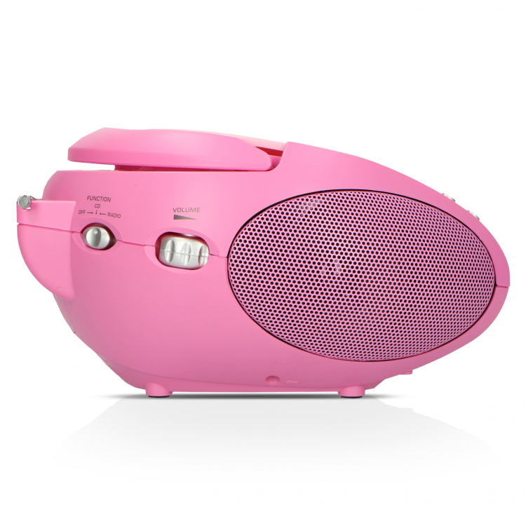 Lenco Bärbar FM-radio med CD Pink