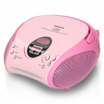 Lenco Bärbar FM-radio med CD Pink
