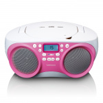 Lenco Bärbar FM-radio/CD/MP3- och USB-spelare Rosa Lenco Bärbar FM-radio/CD/MP3- och USB-spelare Rosa