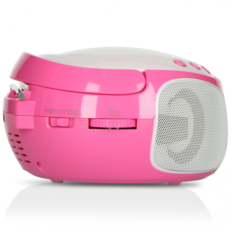 Lenco Bärbar FM-radio CD/MP3/USB Mikrofon och ljuseffekter Rosa