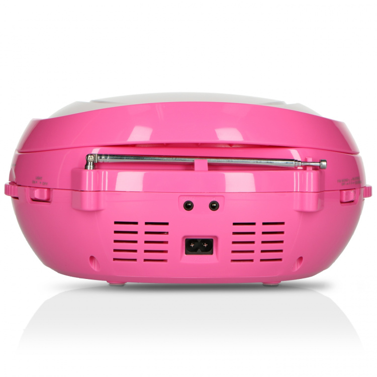 Lenco Bärbar FM-radio CD/MP3/USB Mikrofon och ljuseffekter Rosa