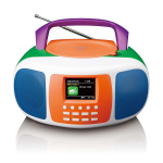 Lenco Bärbar DAB+/FM-radio med Bluetooth®, CD-spelare och stor LCD-färgdisplay Glada färger för barn