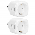 Alecto Smart Wi-Fi-kontakt med energimätare 16A 3680W 2-pack Vit