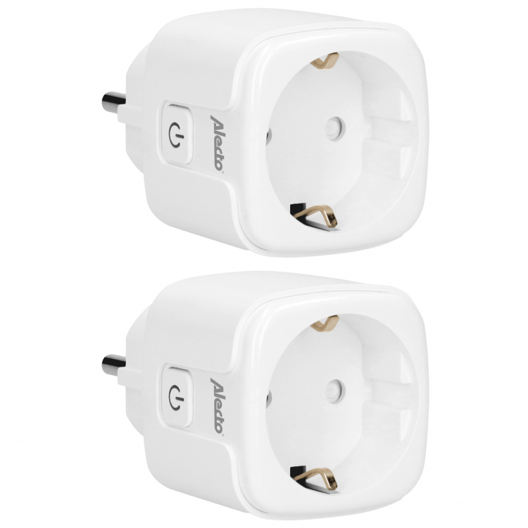 Alecto Smart Wi-Fi-kontakt med energimätare 16A 3680W 2-pack Vit