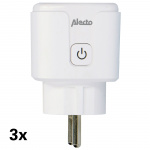 Alecto Smart Wi-Fi-kontakt med energimonitor 16A 3680W 3-pack Vit