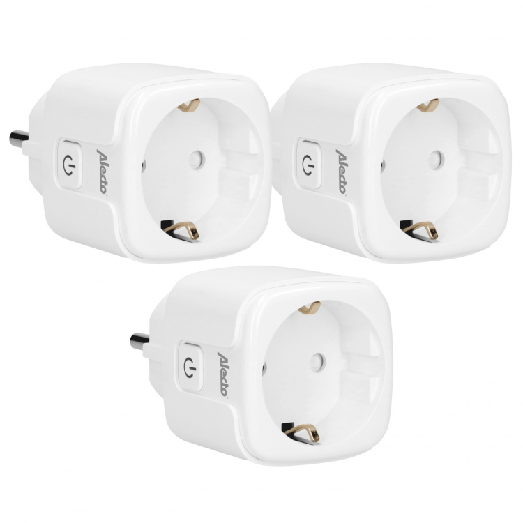 Alecto Smart Wi-Fi-kontakt med energimonitor 16A 3680W 3-pack Vit