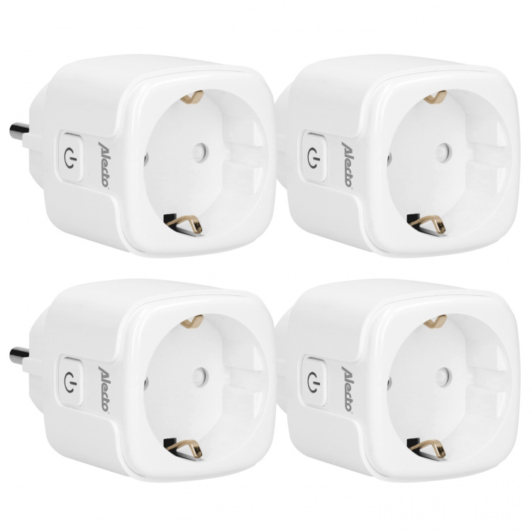 Alecto Smart Wi-Fi-kontakt med energimonitor 16A 3680W 4-pack Vit