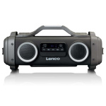 Lenco Stänksäker Bluetooth®-högtalare FM-radio USB och micro SD med ljuseffekter Svart Lenco Stänksäker Bluetooth®-högtalare FM-radio USB och micro SD med ljuseffekter Svart